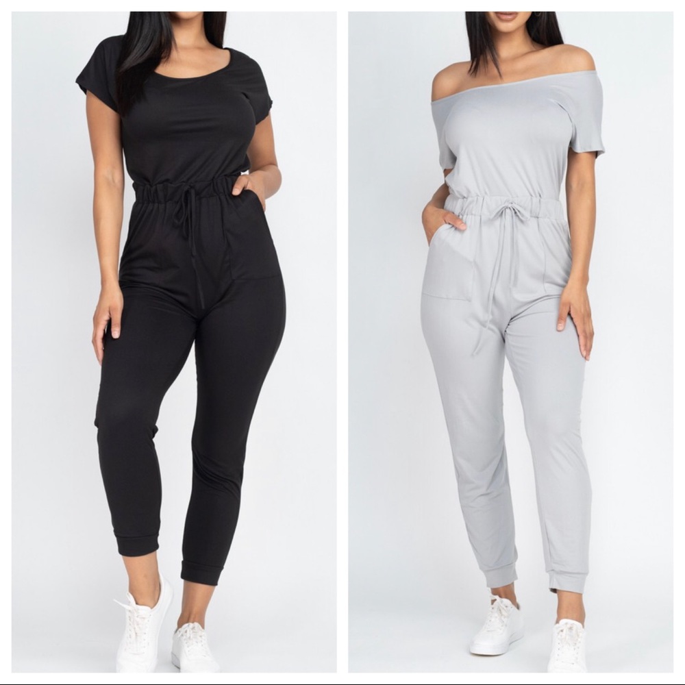 Fabulous on/off the shoulder drawstring jumpsuit - Picture 7 of 9